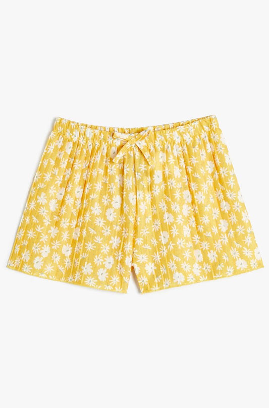 KOTON, Pantaloni scurti cu model, Alb/Galben sofran